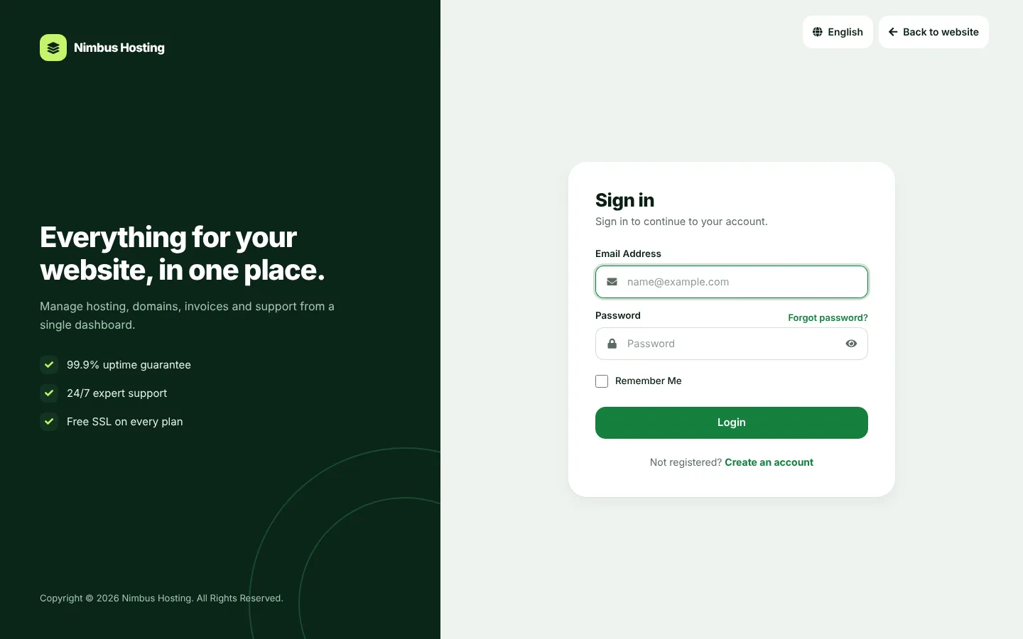 aurora - WHMCS Client Area Theme/Template — screenshot 3