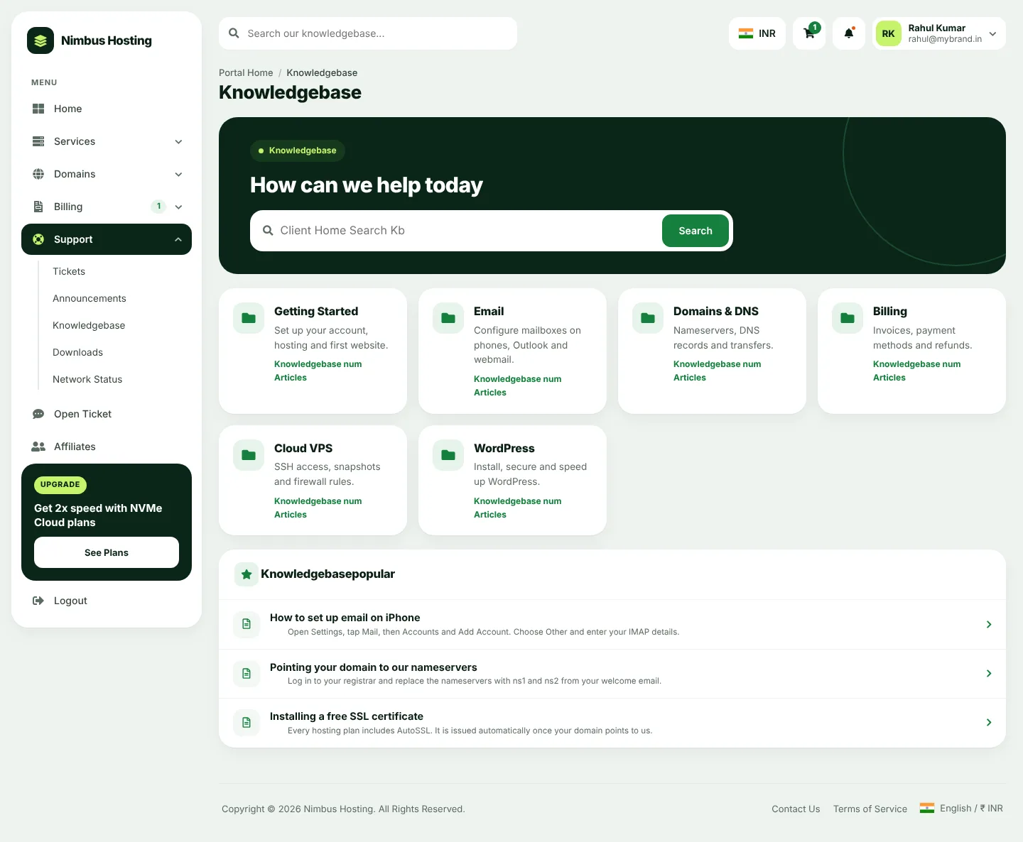 aurora - WHMCS Client Area Theme/Template — screenshot 2