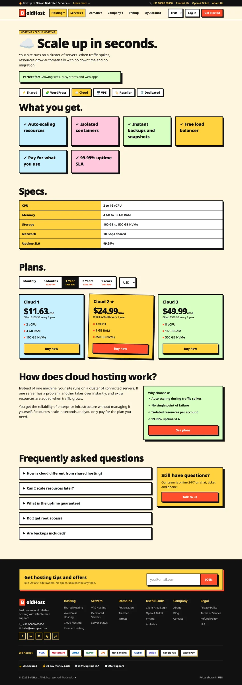 Boldhost - Hosting WordPress & WHMCS Theme — screenshot 1