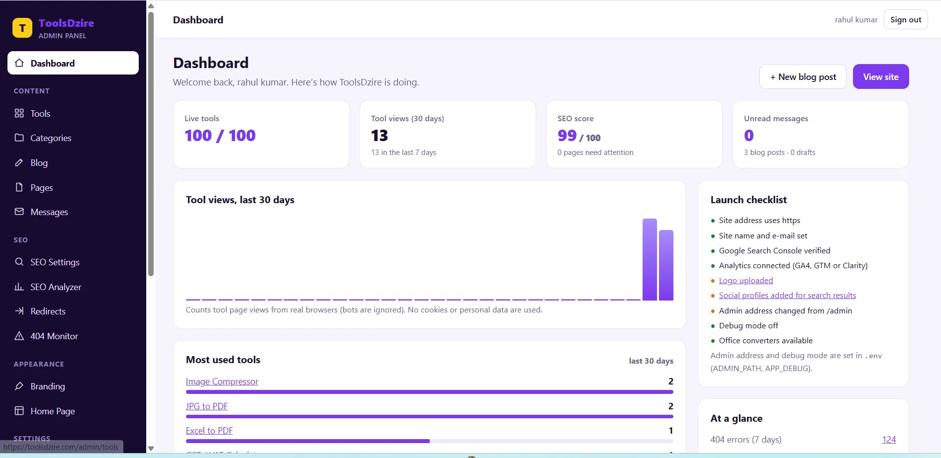 ToolsDzire - 100 Free Online Tools (PDF, Image, Video, SEO) - Laravel PHP Script with Admin Panel — screenshot 1